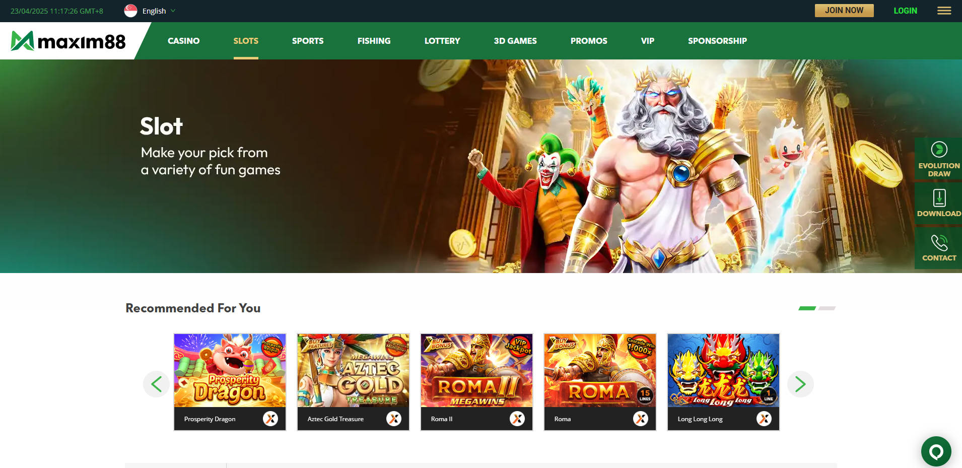 Live Casino Interface